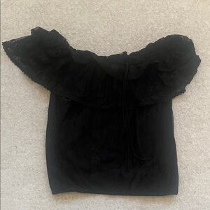 No Boundaries Black Ruffled Off-Shoulder Blouse